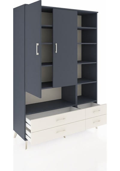 Hyperion Dolap 10 Raflı 4 Çekmeceli 2 Kapaklı 132x44x195 Antrasit-antrasit/aytaşı Antrasıt/aytası Hyperion Dolap 10 Raflı 4 Çekmeceli 2 Kapaklı 132x44x195 Antrasit-antrasit/aytaşı Antrasıt/aytası