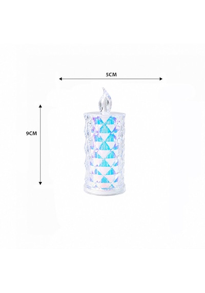 Lunaev 12 Adet Led Candle Kamp Küçük Boy - Çap:5 Cm - Y: 9 Cm Pilli Led Mum Mika Kristal Plastik Yak .