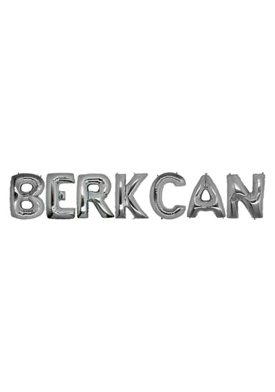 Doğum Günü Berkcan Gümüş Folyo Balon Set 40 Cm Isim Balon Gri