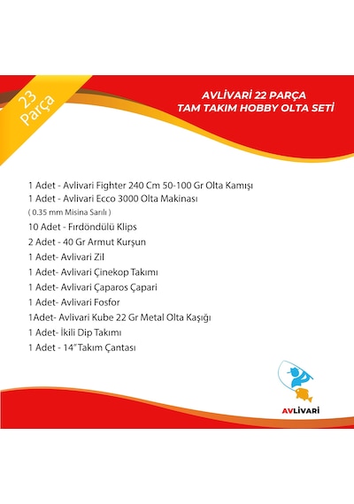 Avlivari 23 Parça Fighter 240 Cm 50-100 Gr-ecco 3000 Tam Takım Hobi Kıyı Olta Seti-9695