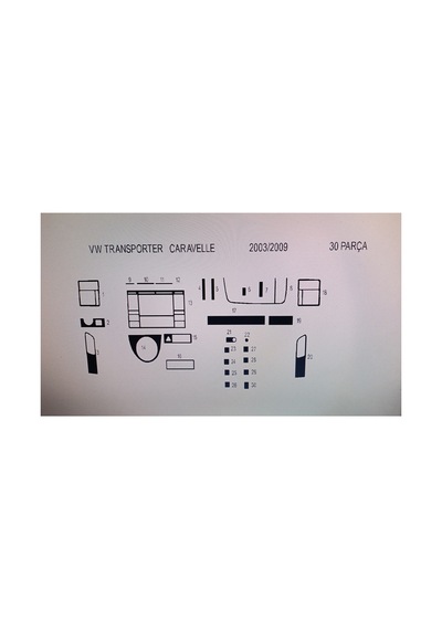 Wv T5 Caravella 2003-2009 25 Parça Torpido Kaplama Renk Kuş Gözü Maun