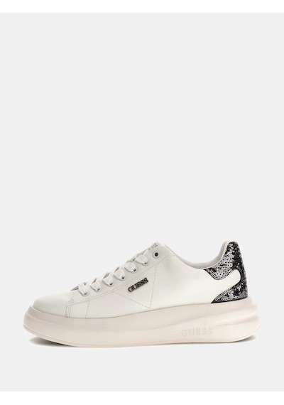 Guess Elbina Hakiki Deri Kadın Sneaker Ayakkabı Flfe10ele12 Gümüş
