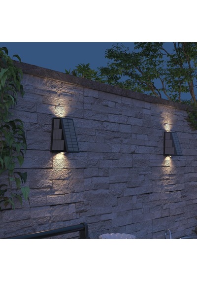 Matera Güneş Enerjili Duvar Lambası, Yukarı Ve Aşağı Dış Aydınlatma, Güneş Enerjili Bahçe Lambası