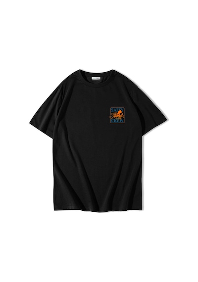 Brz Collectıon Brz Collection Unisex Oversize Octopus T-shirt Siyah