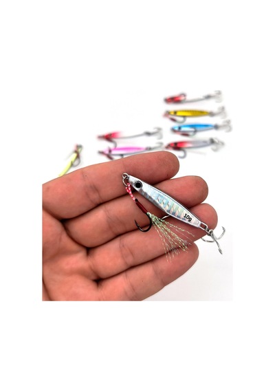 Ayrex Valkyrie 10 Adet 10gr 4.8cm Kutulu Metal Rapala Jig Seti Balık Olta Yemi İspanyol Oltası