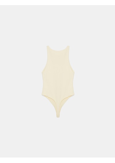 Dilvin 32836 Halter Yaka Bodysuit-açık Sarı