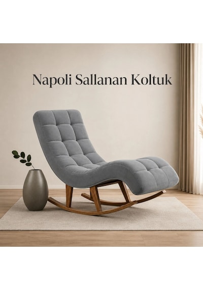 Smarto Relax Napoli Sallanan Ergonomik Dinlenme Koltuğu Tv Koltuğu Berjer Açık Gri