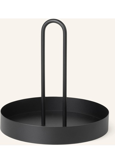 Lıvıng Grıb Metal Tepsi, Mat Yüzeyli, Kulplu, 28 Cm Çapında Siyah
