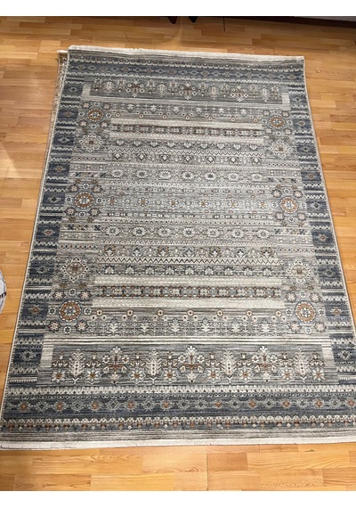 Aris Halı Retro Serisi 7100-mavi Vintage Eskitme Desenli Salon Oturma Odası Halısı