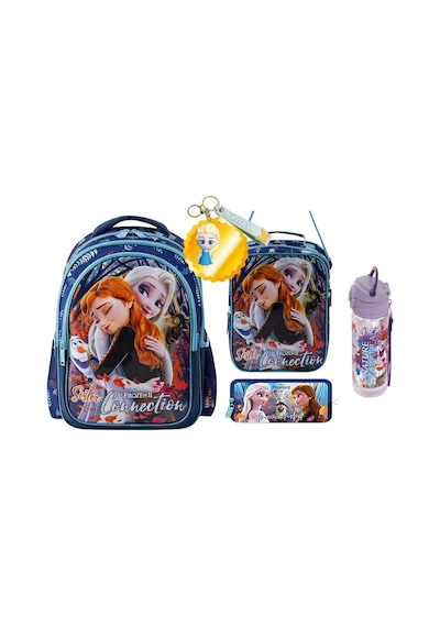 Okul Çantası + Beslenme Çantası + Kalem Kutusu Set - Anahtarlık Ve Suluk&matara 3 Çok Renkli