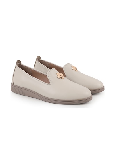 Libero Kadın Loafer Babet Günlük Ekru Hakiki Napa Deri Çiçek Metal Detaylı Esnek Kauçuk Taban L061.538 Libero Kadın Loafer Babet Günlük Ekru Hakiki Napa Deri Çiçek Metal Detaylı Esnek Kauçuk Taban L061.538