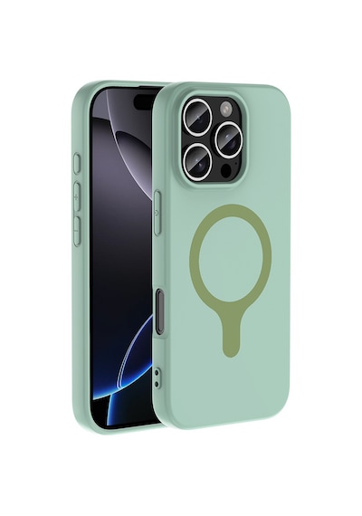 Maks Technology iPhone Uyumlu 16 Pro Kılıf M-safe Şarj Özellikli Mkst Aris Silikon Kapak - Turkuaz