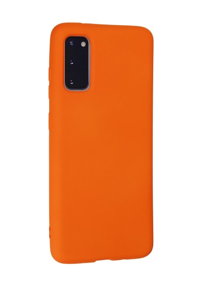 Galaxy S20 Kılıf Nano İçi Kadife Silikon - Turuncu