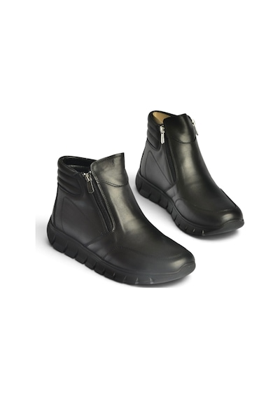 Fox Shoes Z555360803 Siyah Hakiki Deri Comfort Ortopedik Taban Kadın Bot