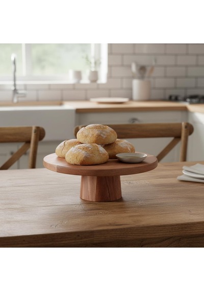 Doğal Akasya Ahşap Ayaklı Sunum Tahtası Ve Kesme Panosu - 24.5x9.5x1.5 Cm Dekoratif Kahve, Peynir Ve Sushi Servis Tepsisi Çok Renkli