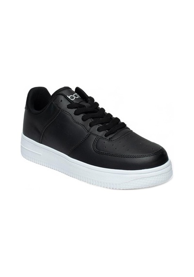 Best Of 042-25 Deri Anatomik Bağcıklı Sneaker Siyah Beyaz 36-40 Siyah