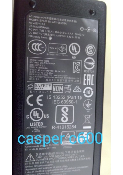 Casper Nirvana C600 Adaptör A12 065N2A Casper