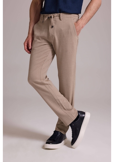 Erkek Bej Slim Fit Yazlık Yan Cepli Jogger Pantolon