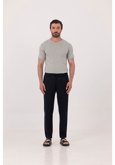 Sabri Özel Gri %100 Pamuk Bisiklet Yaka Düz Renk Basic T-shirt