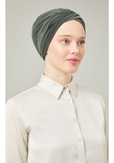 Melodi Scarf Kadın Tesettür Dolama Bone Haki Haki