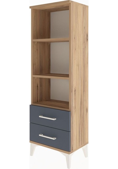 Arges Dolap 3 Raflı 2 Çekmeceli 44x30x134 Çam-antrasit Atlas Çam