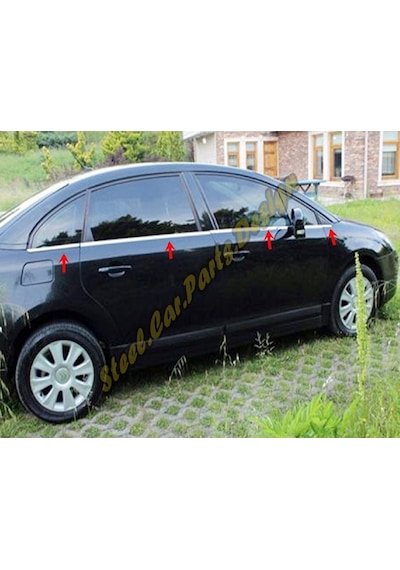 Ebal Otomotiv Citroen C4 Sedan Krom Cam Çıtası 8 Parça 2005-2010 Paslanmaz Çeli