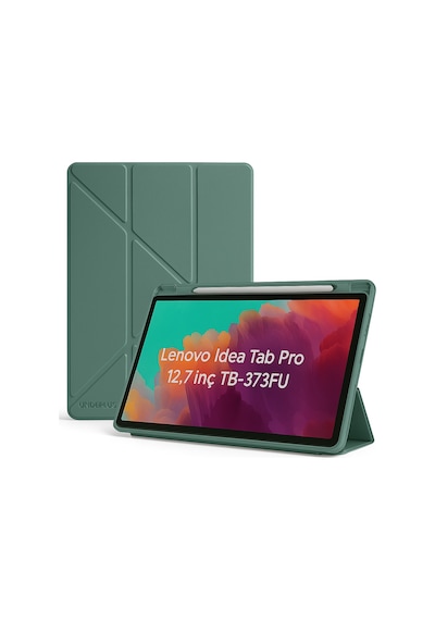 Lenovo Idea Tab Pro 12.7inç Tb-373fu Kılıf Kalem Bölmeli Trifolding Case Kılıf