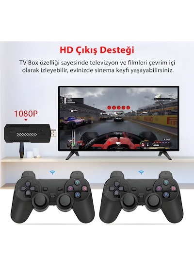 X2 Plus Game Stick Güncellenmiş Sürüm Oyun Kartı İyileştirilmiş, Retro i Oyun Konsolu