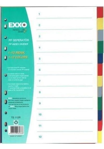 Exxo Ts-112R Seperatör Renkli 1-12 Sayı