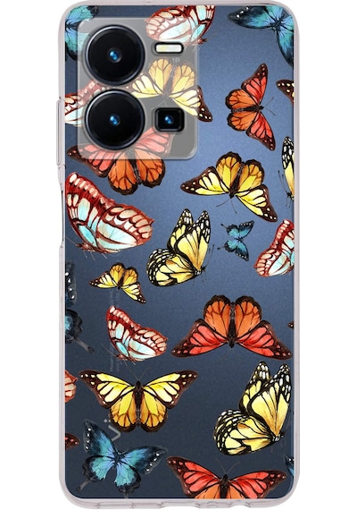 Vivo Y35 İle Uyumlu Water Color 2 Kamera Korumalı Şeffaf Kılıf Şeffaf