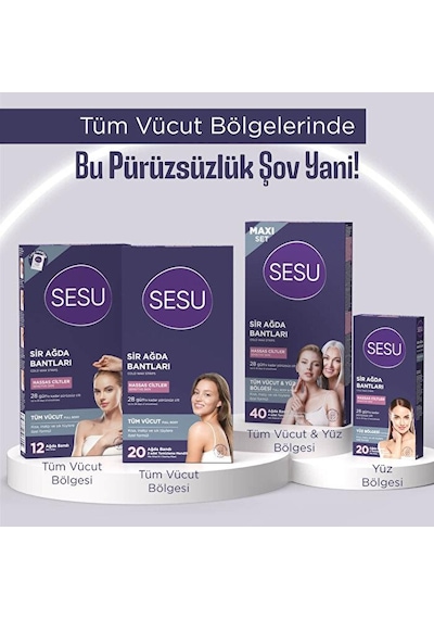Sesu Hassas Ciltler için Sir Ağda Bantdı 12'li