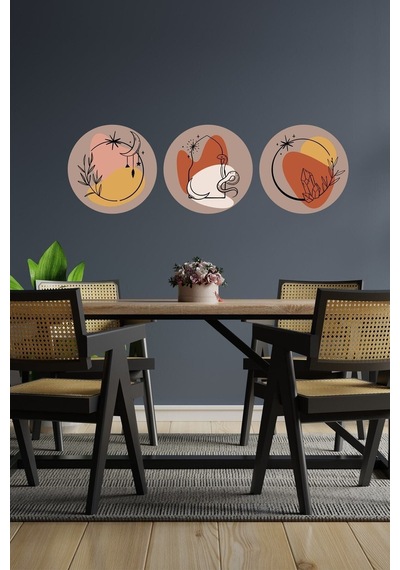 Boho 0 Lü Yuvarlak Bohem Tarz Dekoratif Sticker Seti