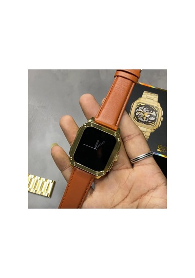 Watch Gold Series Gen 10 Özel Seri Metal/deri Çift Kordon Limited Edition Altın Rengi Akıllı Saat