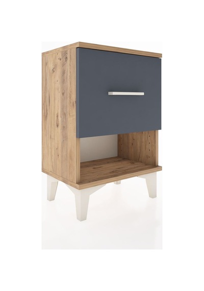 Arges Komodin Tek Çekmeceli 44x30x64 Çam-antrasit Atlas Çam