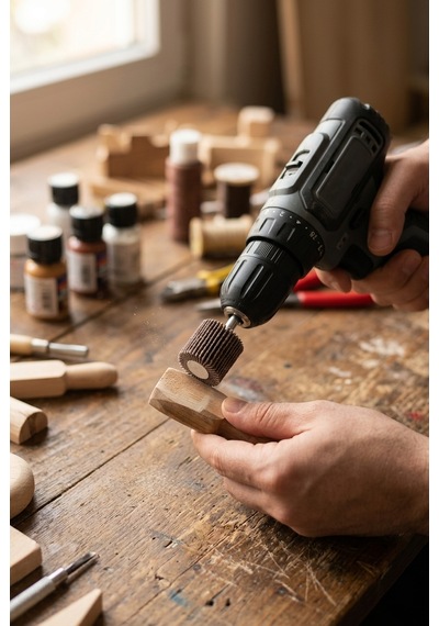 25x30 Zımpara + 20x20 Mm Skoç Seti 2 Adet Matkap Ucu Temizleme Ve Parlatma Mopu