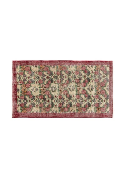 El Dokuması Vintage Yün-pamuk Naturel Halı 12385 111 X 195 Cm Çok Renkli