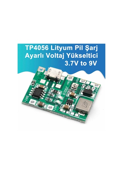 Alkatronik-Tp4056 18650 Lityum Pil Şarj Micro Usb Ayarlı Voltaj Yükseltici