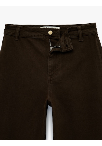 Koton Normal Bel Rahat Kalıp Kesik Paça Jean Pantolon - Culoette Jean Kahverengi 6sal40004mw Kahve Koton Normal Bel Rahat Kalıp Kesik Paça Jean Pantolon - Culoette Jean Kahverengi 6sal40004mw Kahve