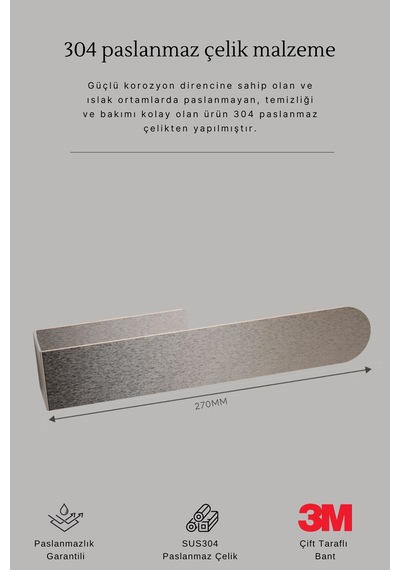 Gkd Paslanmaz Çelik Havluluk / Yapışkanlı Sistem / Havlu Askısı / Banyo Askısı Paslanmaz Çelik
