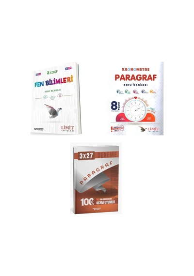2027 Limit 8. Sınıf Lgs Fen Bilimleri + Paragraf Kronometre Soru + Anla Kazan Paragraf Deneme 3'lü Set