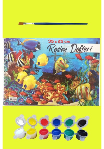 Resim Başlangıç Seti, Resim Seti, 6'lı Akrilik Boya, Fırça