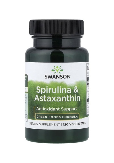 Swanson Vitamins, Spirulina & Astaxanthin, 120 Veggie Tabs