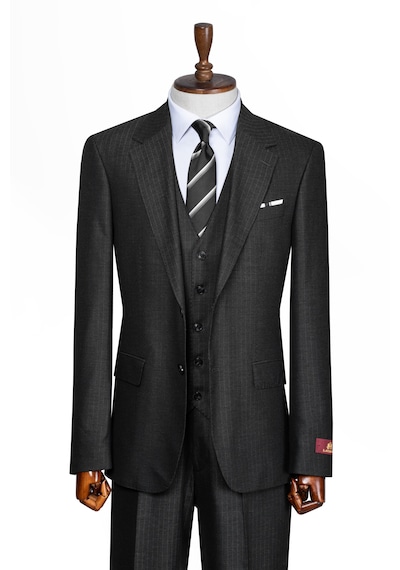 İlayda Emir Luxury, İtalyan Kesim, Slim Fit, Blazer, Çizgili, Erkek Takım Antrasit - Gri İlayda Emir Luxury, İtalyan Kesim, Slim Fit, Blazer, Çizgili, Erkek Takım Antrasit - Gri