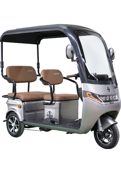 Arora Felix Pro Elektrikli 3 Tekerlekli Moped Geniş Koltuk Gri