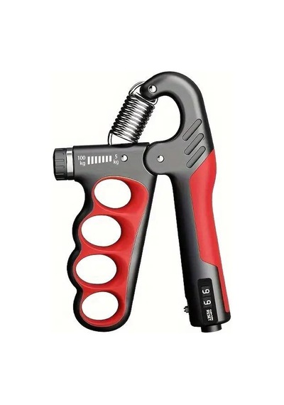 Valkyrie Sayaçlı Ergonomik 5-100kg El Yayı Bilek Güçlendirici Fitness Egzersiz Spor Aleti Sayaçlı Xl Boy Kırmızı Kırmızı