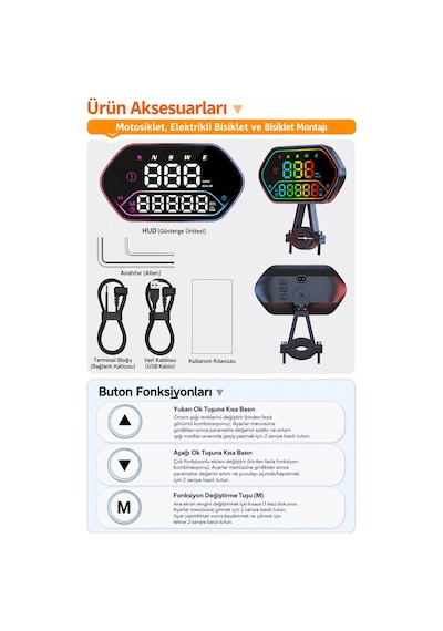 Ally Hud G25 Obd2 + Gps Head Up Display Hud, Dijital Hız Göstergesi - Motosiklet İle Uyumlu