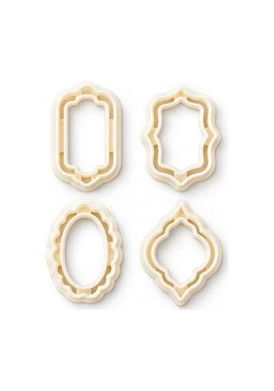 4'lü Dantel Çerçeve Polimer Kil Kesici Kalıp Seti Lace Frame Clay Cutters