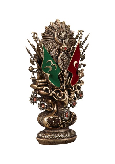 Osmanlı Boytu (Orta Boy) Osmanlı Devlet Arması Antik Sarı