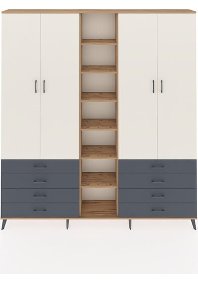 Arges Dolap 10 Raflı 8 Çekmeceli 2 Askılı 220x30x243 Çam-aytaşı/antrasit Aytası/antrasıt Arges Dolap 10 Raflı 8 Çekmeceli 2 Askılı 220x30x243 Çam-aytaşı/antrasit Aytası/antrasıt