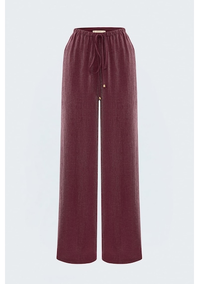 Sateen Glow Pantolon - Bordo-137813